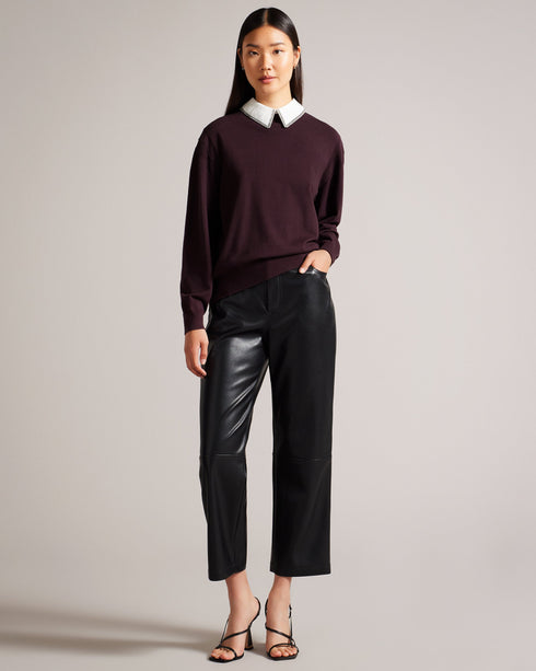 PENNIII-Knitwear-Your new favourite jumper, PENNIII has all the comfort with a little added charm, thanks to its embellished shirt collar. Pair with your favourite jeans to spruce up your casual outfits.This product is made using LENZING™ ECOVERO™ Viscose fibers. LENZING™ ECOVERO™ fibers are derived from sustainable wood and pulp, sourced from certified and controlled forests, with up to 50% lower emissions and water impact compared to generic viscose. LENZING™ and ECOVERO™ is a trademark of Lenzing AG. Jum